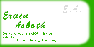 ervin asboth business card